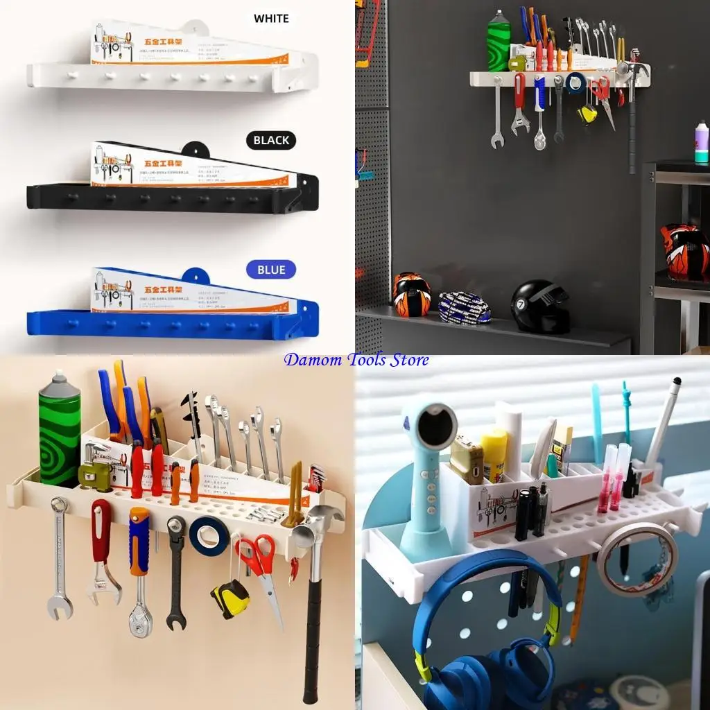 57BE Screwdriver Wall Mounted Pliers Holder Screwdriver Stand Space Saving Wrench Rack For Workshop Garage Home