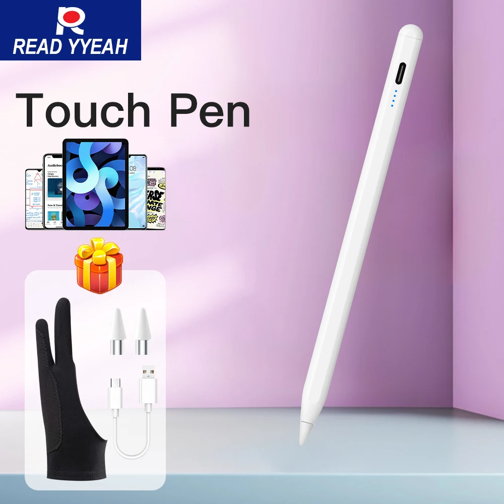 

Универсальный стилус, совместимый с Android, iOS, Windows, для Xiaomi, Samsung, с индикатором уровня заряда батареи, работает с планшетами.