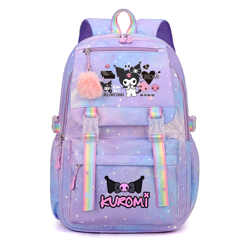 Kuromi Schooltas Schattige Rugzak Voor Meisjes Kinderen Kawaii Waterdichte Rugzakken Tiener Grote Capaciteit Reizen Mochilas