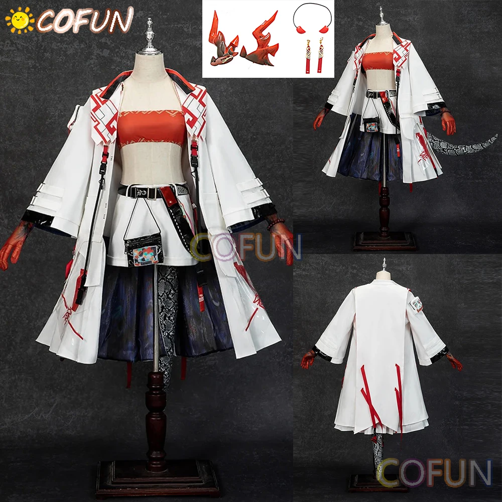 COFUN Arknights Nian Heavy Operator Cosplay Costume Cos Game Anime Uniform Hallowen Carnival Party Dress Suit Tail Dragon Horn