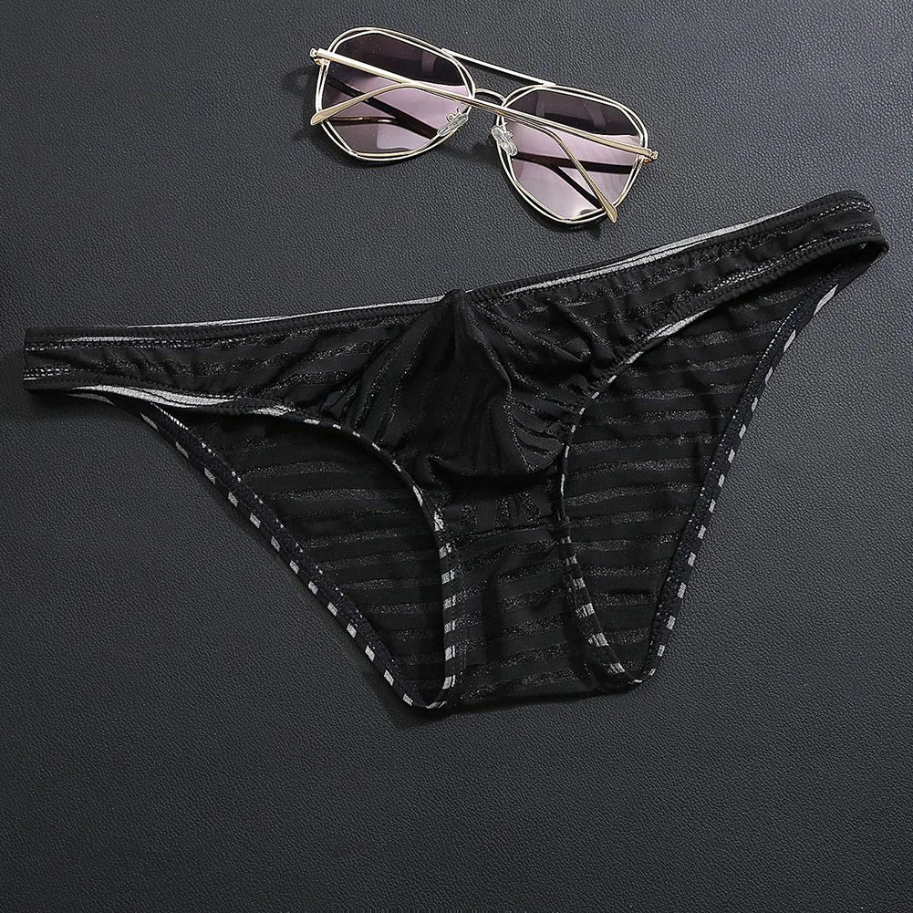 Men\\\\\\\'s Underwear Briefs with Breathable Mesh and Supportive Pouch Featuring Stripe Design for Comfortable All Day Wear