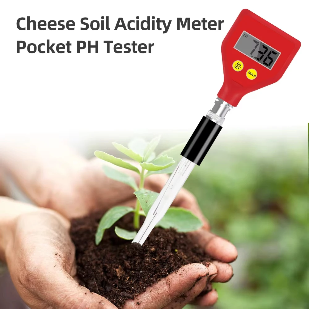 Digital Food Ph Meter Soil Ph Tester with Sharp Glass Electrode Water Quality Analysis Tool for Water Milk Cheese Aquarium