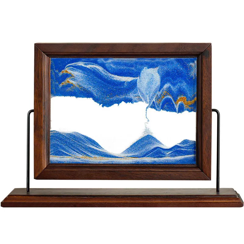New Walnut Wood Moving Sand Art Statue Modern Luxury High End Desktop Entryway Wine Cabinet TV Stand Living Room Home Decor Gift