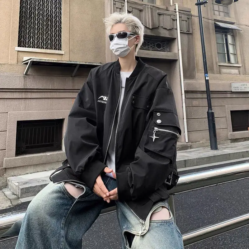 

Loose Men's Baseball Jaet Street Sle Oversize 300 Pou American Retro Coat Youth Trendy Windproof Polyester Long Sve