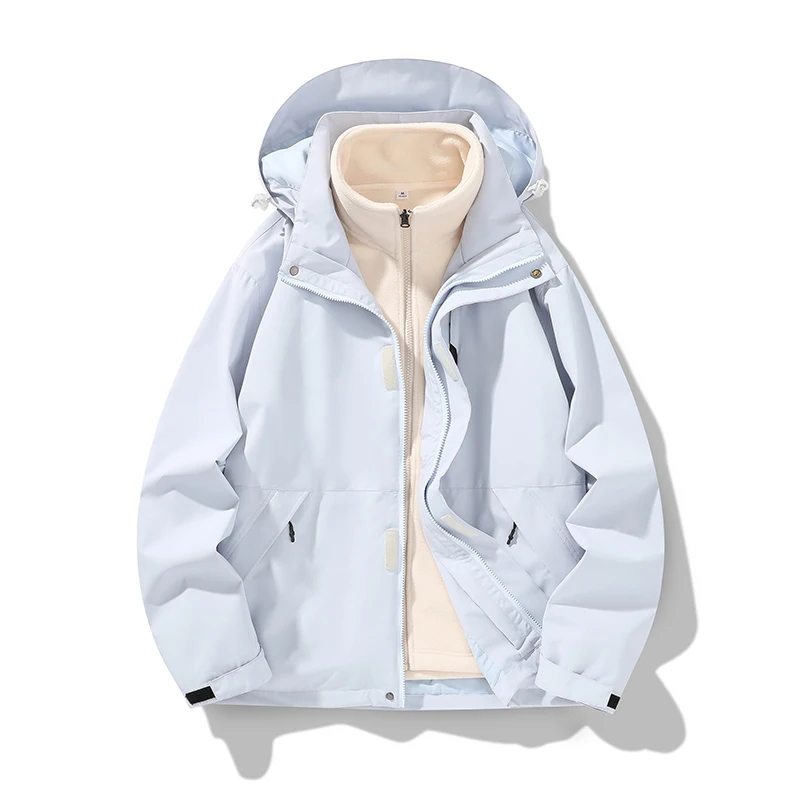 

Осенне-зимний уличный штурмовой костюм «три в одном», мужская съемная шапка, водонепроницаемый теплый костюм для альпинизма для пар