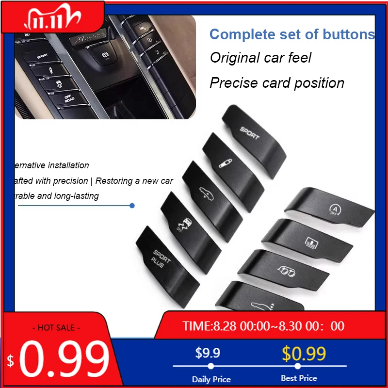 Car Sticker For Porsche Cayenne Macan Panamera Car Air Conditioner Panel Central Control Multifunctional Switch Button Interior