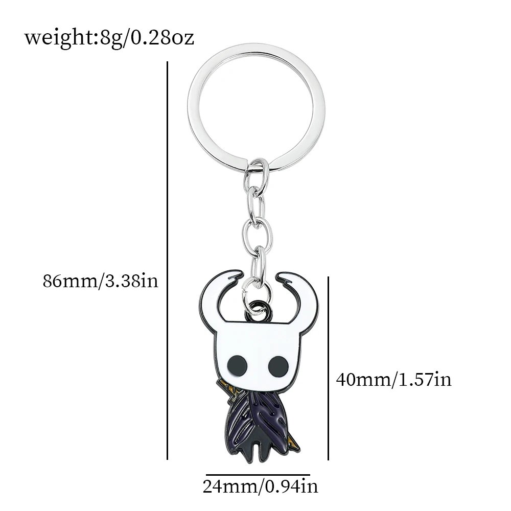 Hot Game Hollow Knight Keychain Metal Key Chains Octopus Pendant Car Bag Key Holder Cartoons Souvenirs Gift Accessories image 2