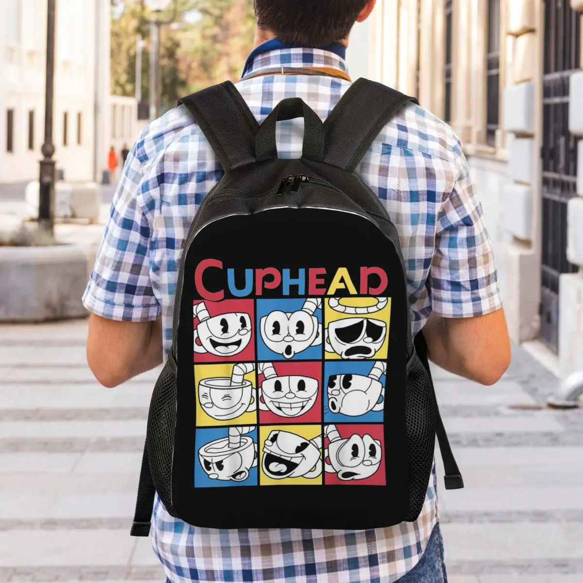 Cuphead Design Backpack Student Boys Girls BookBag School Bag Computer Shoulder Bags