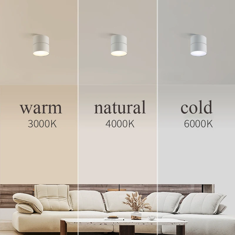 LED Down light Spot Lamp Ceiling Light 110-220V Surface Mounted  3 Colors 7/10/ 15W For Shop Home Kitchen Indoor Bedroom