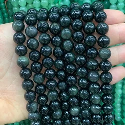 Natural Stone Beads Obsidian Loose Stone Beads For Jewelry Making DIY Bracelet Earrings Accessories 15'' Strand 4/6/8/10/12mm