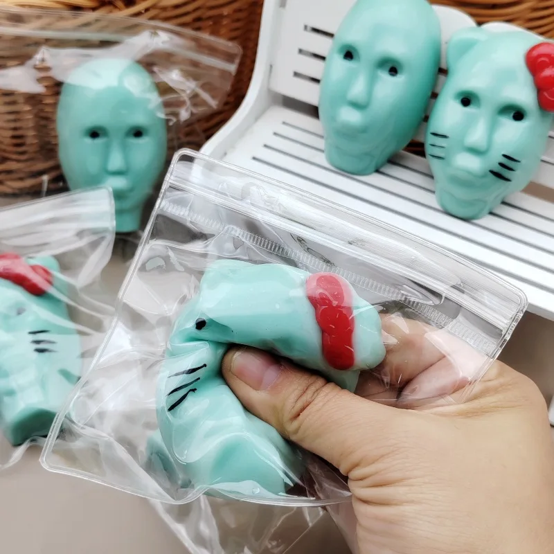 Kreatives Internet Celebrity Alien Squeeze Toy – Lustiges, von Menschen gesichtiges Puppenspielzeug, Cartoon-Stressabbau-Spielzeug, Figet-Spielzeug-Set, Geschenk für Kinder