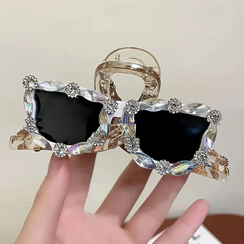 1PC European And American Personality Stylish Eye Hair Grab-fall Summer Sparkler Eye Back Hair Shark Clip