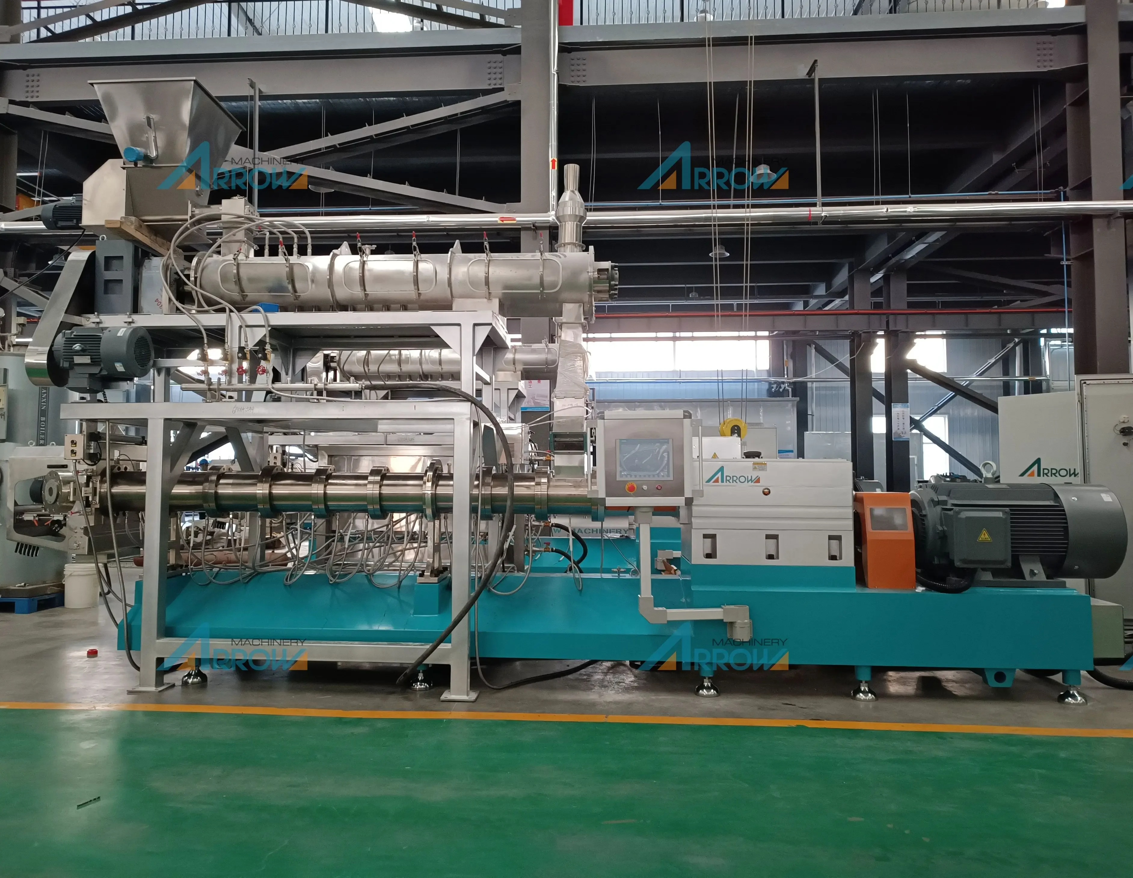 Floating Fish Food Pellet Processing Line Making Machinery Fish Feed Twin Screw Extruder