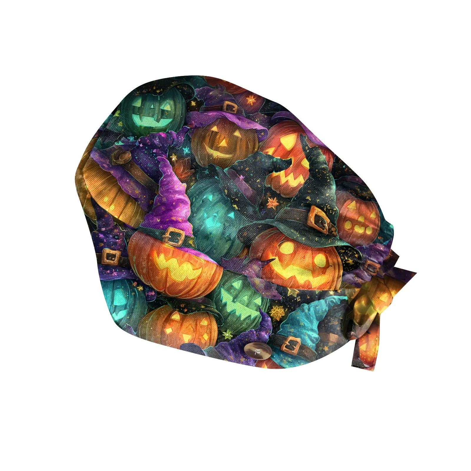 Halloween elemento imprime padrão boné pet shop laboratório beleza trabalho chapéu esfrega boné enfermeira acessórios baotou chapéu poeira boné enfermeira chapéu