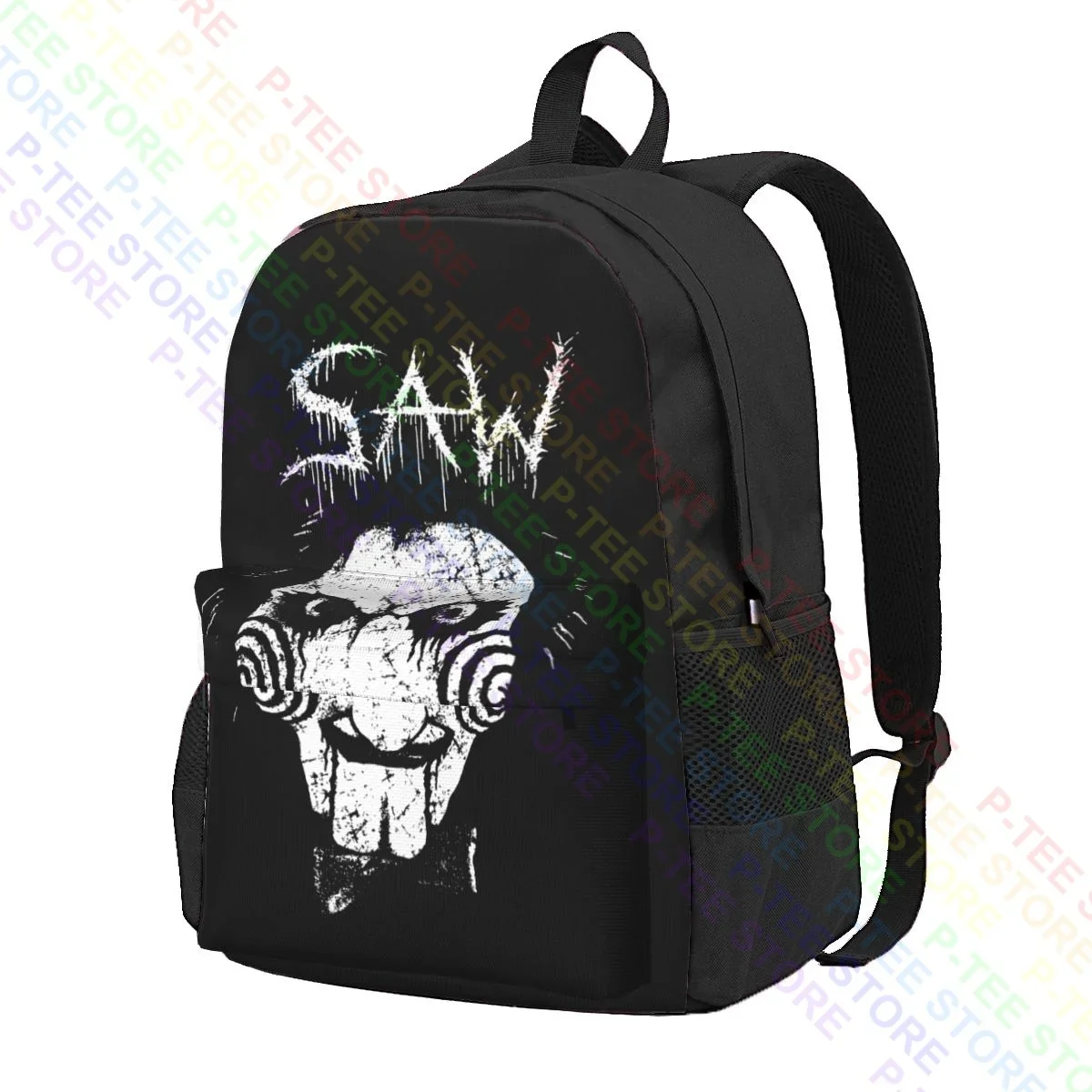 Saw Jigsaw Black Metal Billy The Puppet Gothic Punk Horror Movies Large Capacity Backpack Travel Art Print