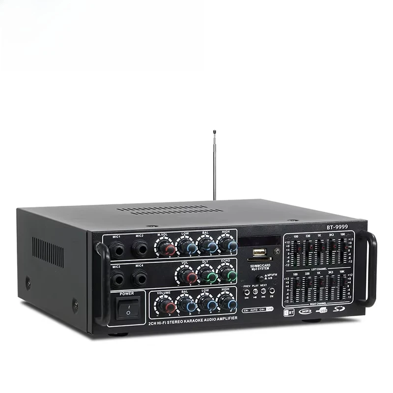 Zhengying Factory BT-9999 Subwoofer HiFi Home Digital Amplifier Independent Control Way Microphone Audio Stereo Digital AMP
