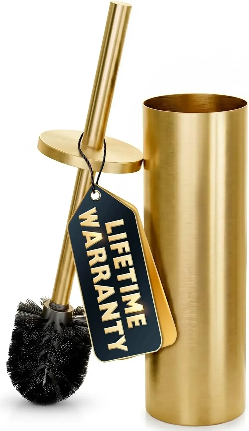 

Gold Toilet Brush & Holder Set, Stainless Steel, Splash Guard