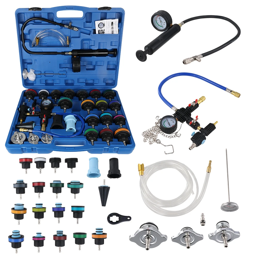 Podofo 28-teiliges Auto-Kühlsystem-Druckprüfgerät Vakuum-Nachfüllwerkzeug-Set Vakuum-Nachfüll-/Lecksuch-Kit für VW JEEP – Detail 14