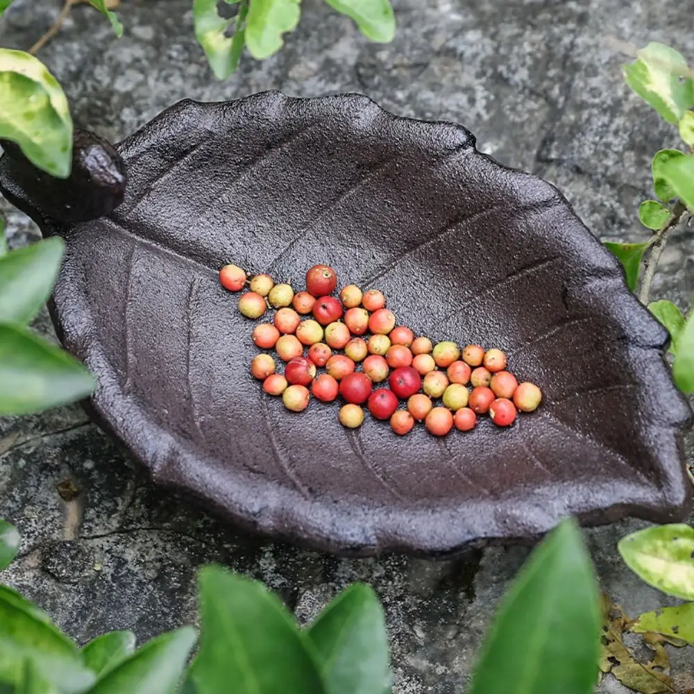 

Balcony Decoration Pot Cast Iron Petal Bird Feeder Basin Nostalgic Retro Bird Food Dispenser Waterproof Bird Water Bowl Outdoor