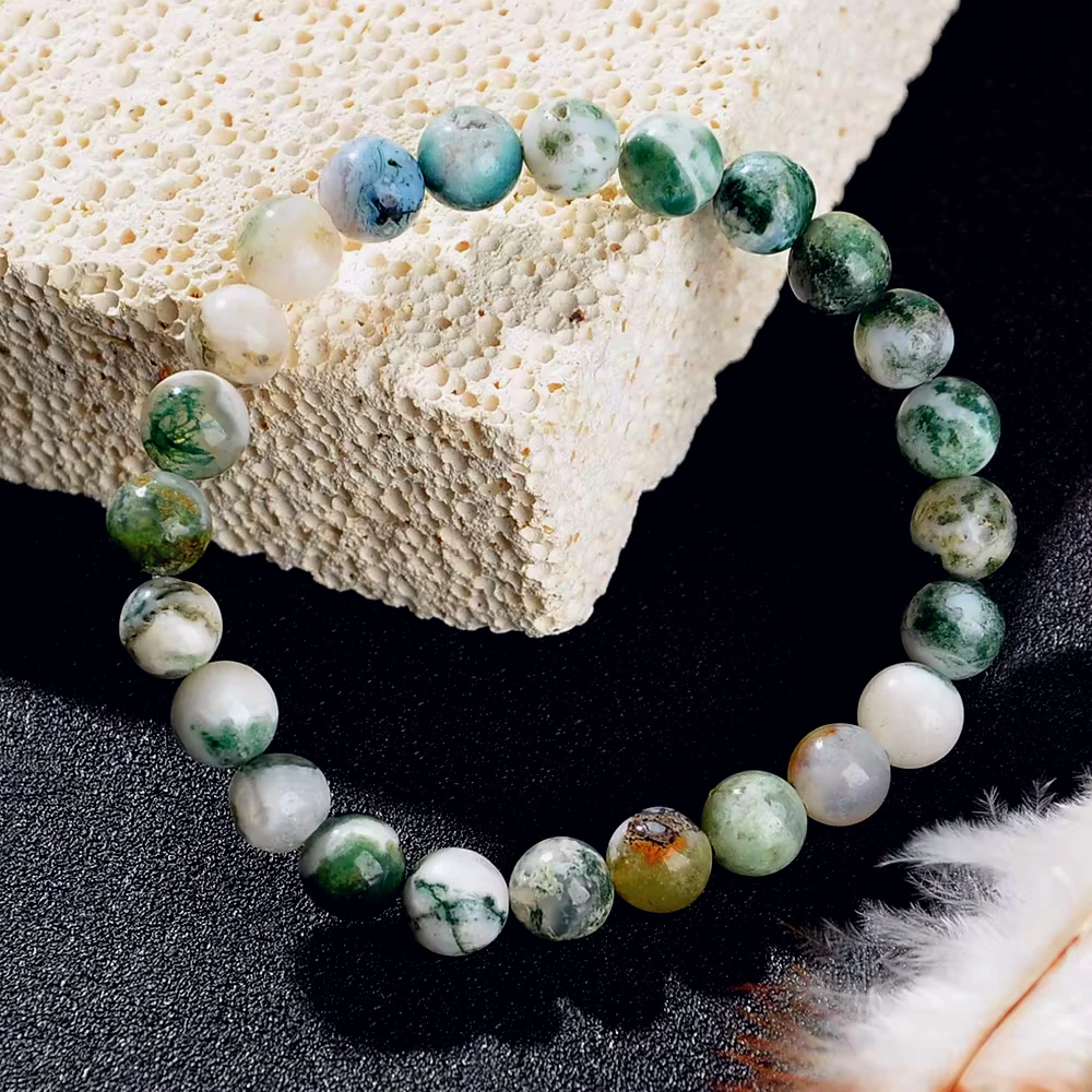 Natural Stone Symbolic Beaded Bracelet Women Men Anxiety Relief Protection Money Spiritual Inner Self-Love Jewelry image 2