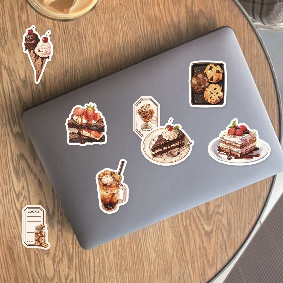 30pcs Dessert Home Series Bread Dessert Theme Collage DIY Stationery Decoration Stickers Suitable for Diaries,Laptops,Scrapbooks