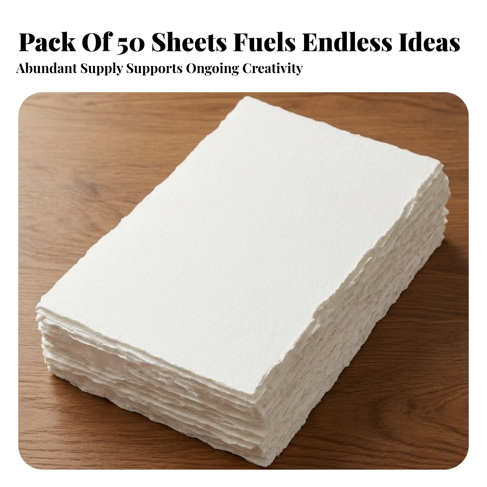 50 Pieces Watercolor Paper Sheets Rustic Paper with Deckle Edges Watercolor Sheets Sturdy Long-Lasting for Artists, Sketching