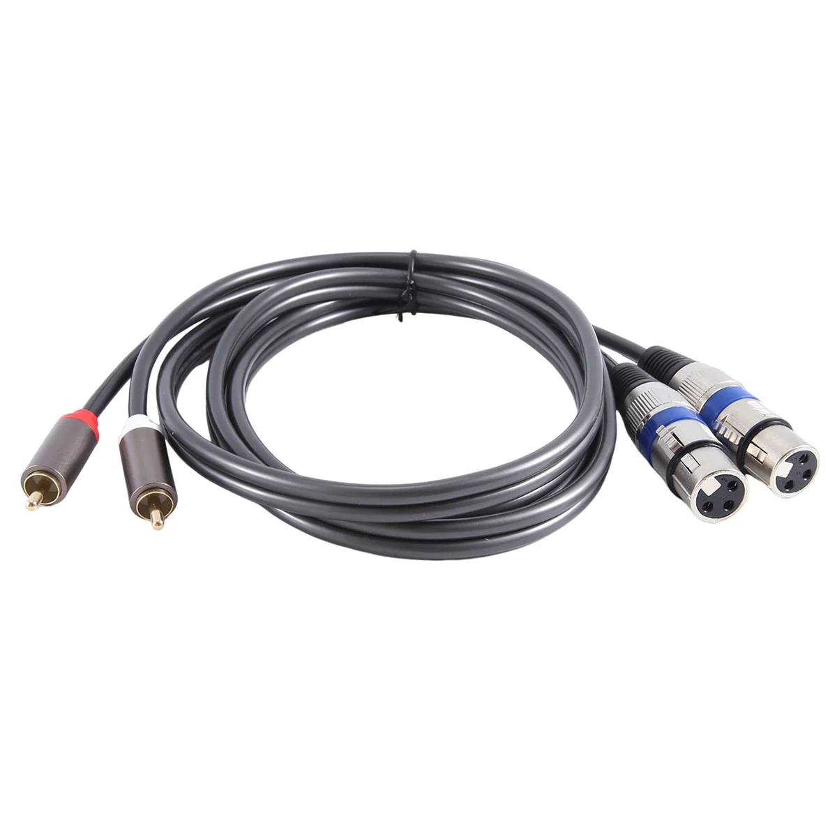 Cable de Audio Hifi 2 Rca macho a Xlr amplificador de consola mezcladora hembra de 3 pines Xlr Dual a Cable Shileded Rca Dual 1,5 M