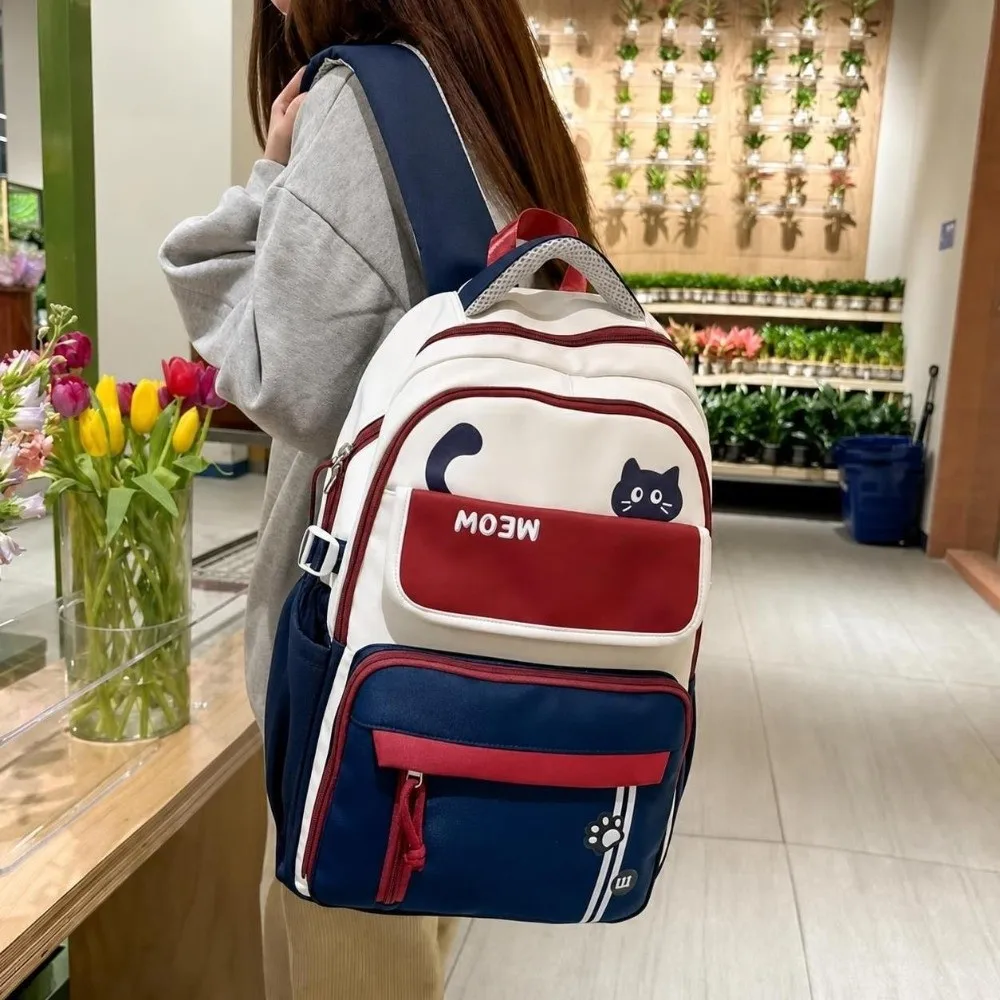 Lightweight School Backpack Waterproof High Aesthetic Double Shoulder Bag College Style Large Capacity Computer Bag