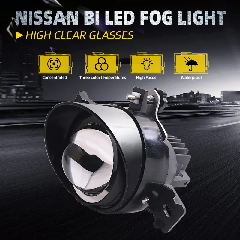 2pcs 6000K 4300K 3000K Car Fog Lamps Led Fog Lights for Nissan Qashqai X-TrailJuke Versa Sunny Micra K12 K13 Pathfinder 12V Fog