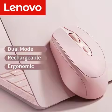 Lenovo Wireless Bluetooth Mouse Compact Ergonomic 2.4G USB Noiseless 1600DPI 500mAh Rechargeable For PC Tablet Laptop MacBook
