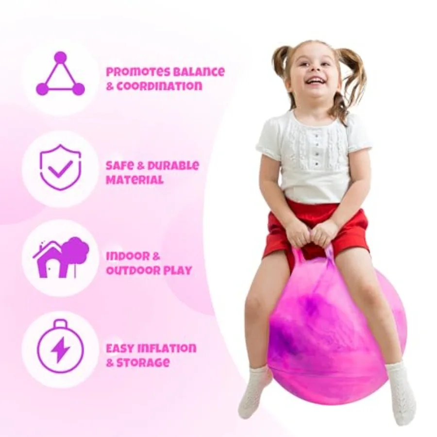 Opblaasbare Hippity Hop Springballen voor 3-8 jaar 18 inch Bouncy Hopper Ball met handvat Sit On Hopping Toy Blauw Roze 2 stuks wi