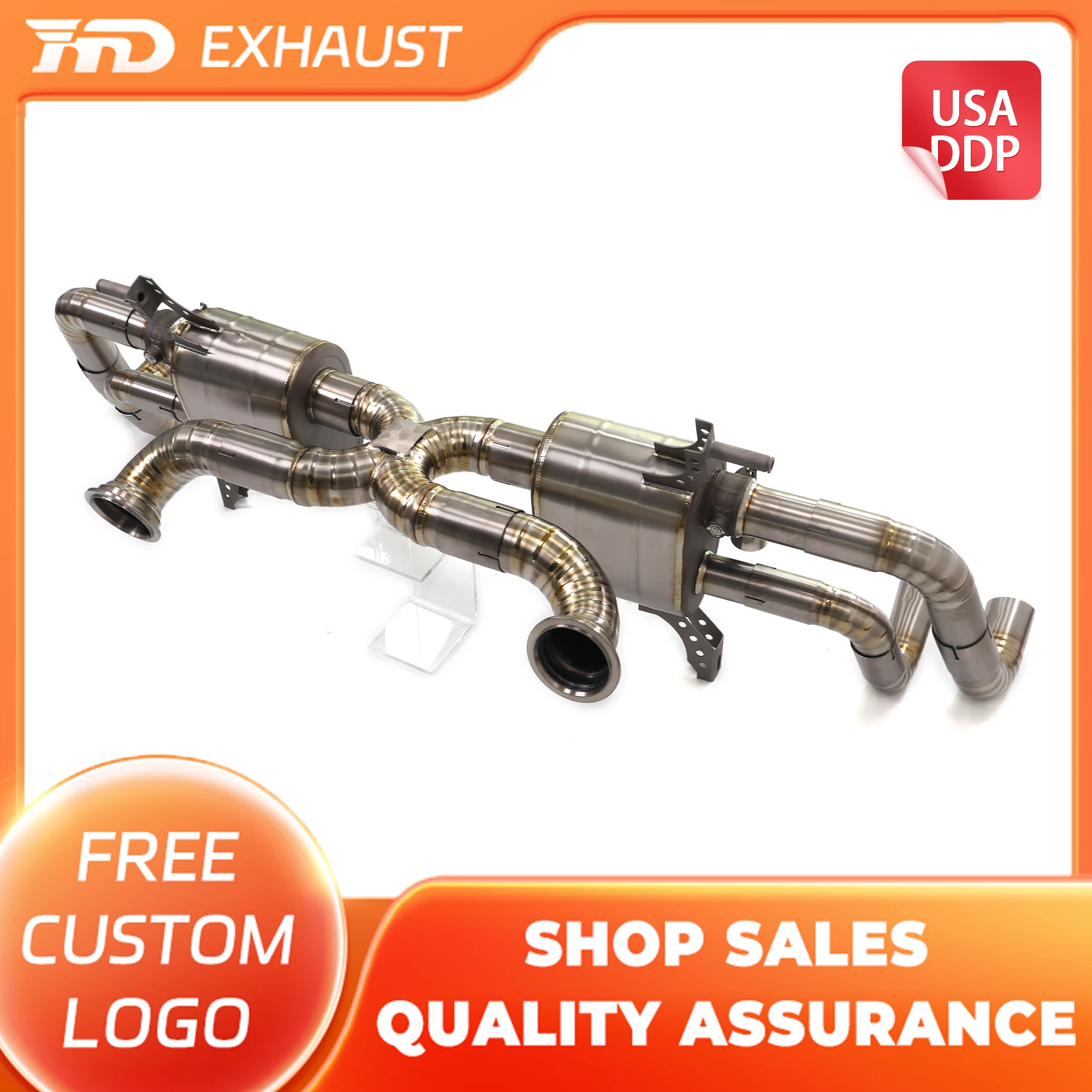 

HMD Hot sale Titanium Exhaust Catback for Audi R8 V10 5.2L Muffler With Vacuum Valve Performance Car Parts