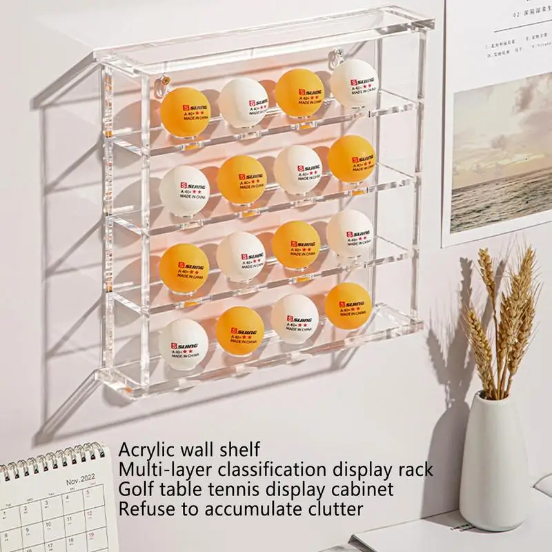 Acrylic Display Racks Wall Mounted Table Tennis Ball Holder Acrylic Shelf Multifunctional Golf Ball Display Box Farmhouse Decor