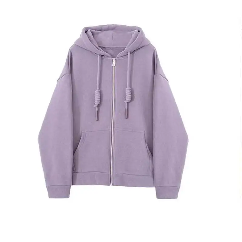 

Loose Zipper Hoodie Women's Spring Autumn Thin Style Kpop Streetwear Casual Wear Sweatshirt Y2k Korean Fashion Vintage Clothes