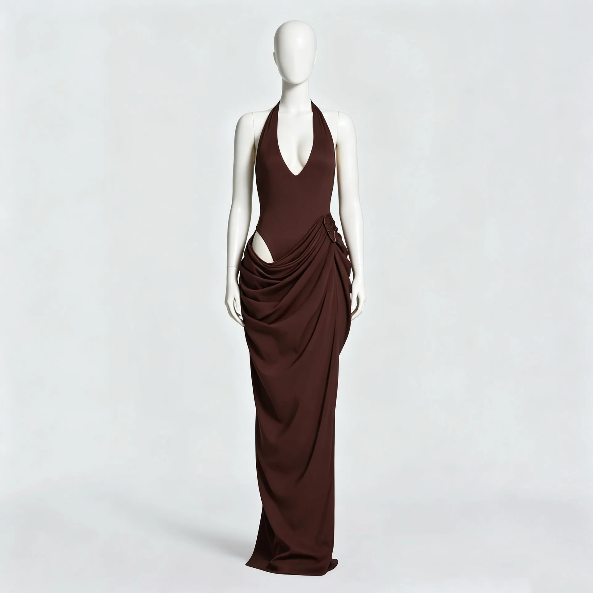 Townlike Patchwork Pleated Maxi Long Dress Women Halter 2026 Summer Dress V Neck Evening Nightclub Sexy Party Dresses