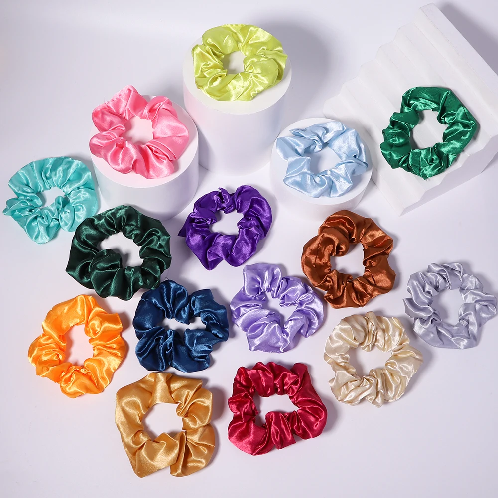 

1Piece Women Elegant Colorful Hair Scrunchies Elastic Hair Band Ponytail Holder Hair Ropes Rubber Band Headwear Hair Accessories