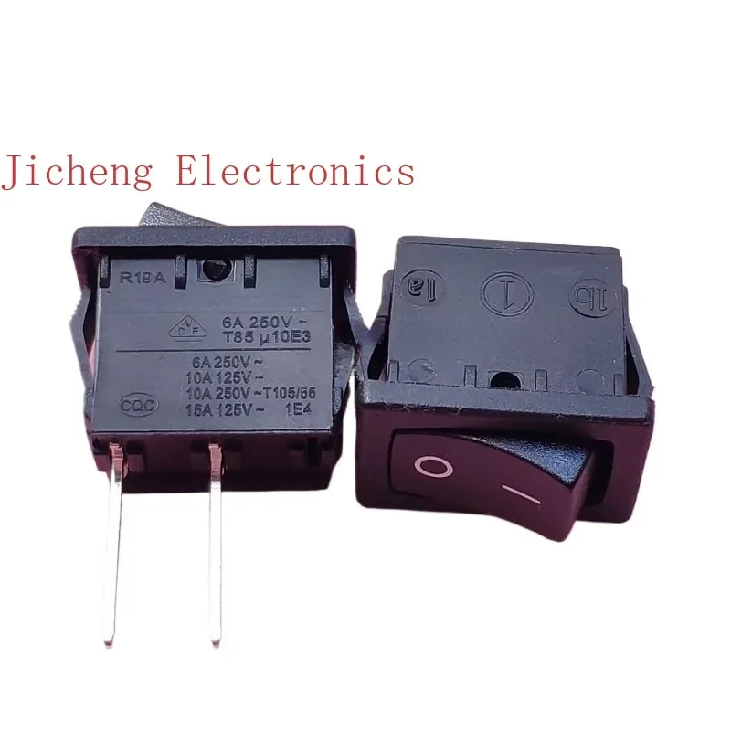 

10PCS Ship type rocker switch R19A two pins, long pin 10A250V silver touchpoint 15X21