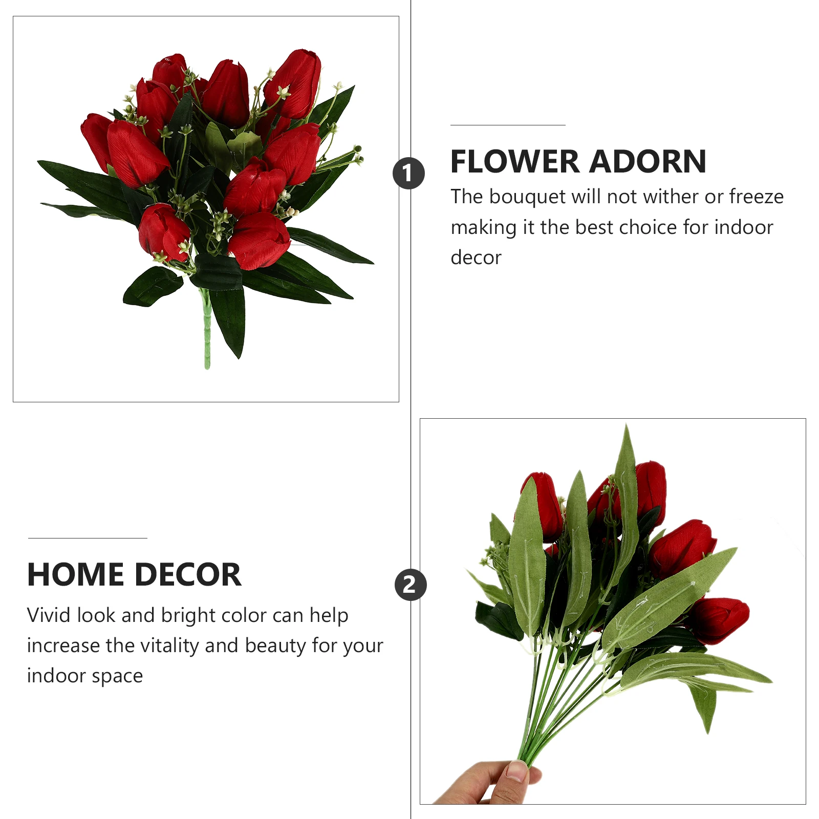 

Simulation Tulip Household Fake Flower Adorn Adorn Home Decor Flower Creative Fake Wedding Party Living Room Household Supply