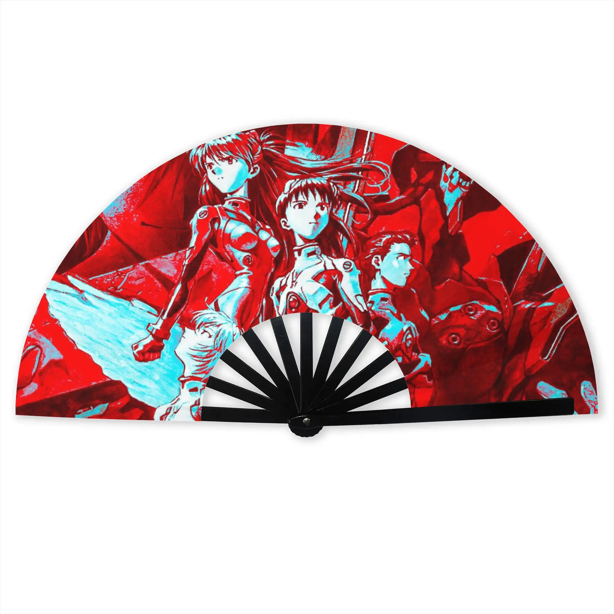 Custom Manga Evangeliones Hand Fan Promotional Gift Wedding  Durable Folding Fans Novelty Bulk Pack Fan