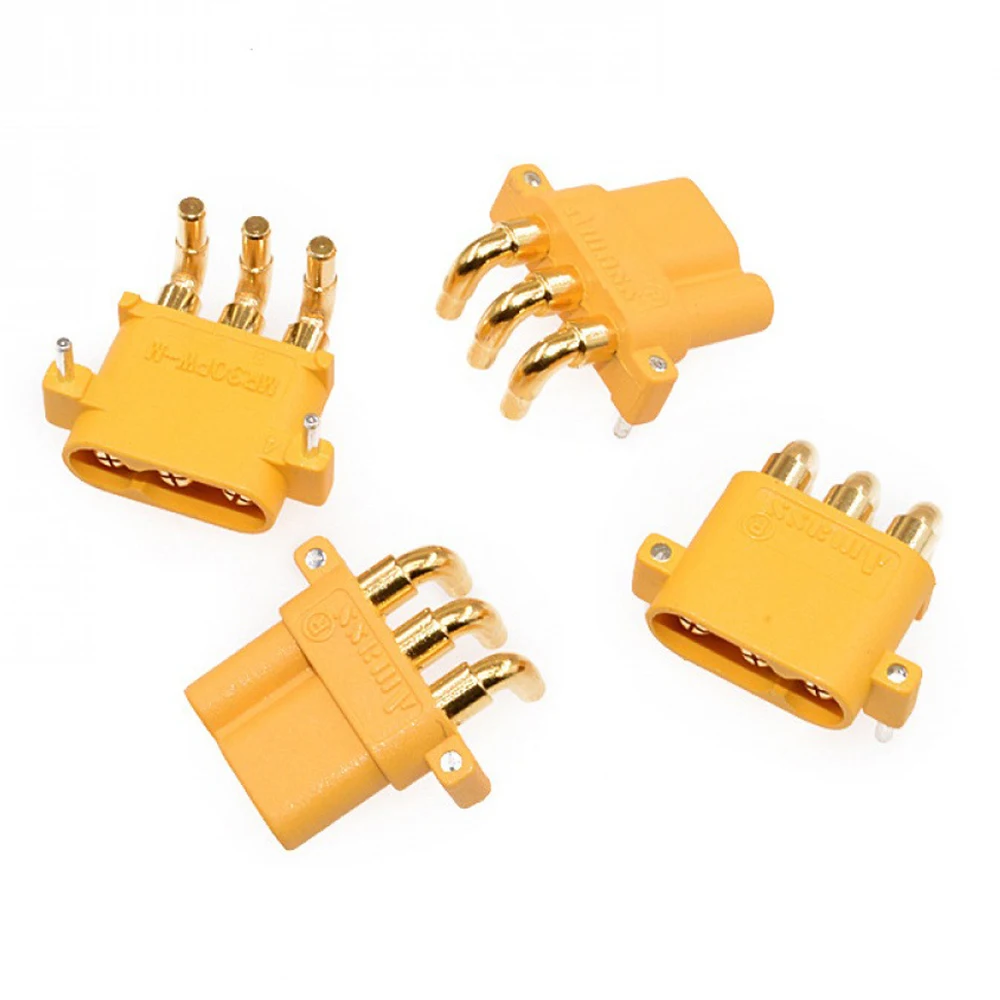 

Battery Charging Connector MR30PW-M/F DC 500V 15A Gold-plating 3Pin Horizontal Curved Foot Male/Female Power Charging Plug 5PCS