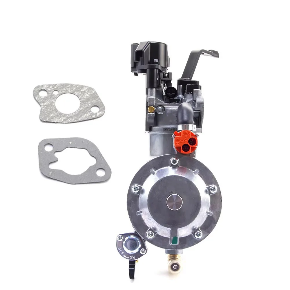 P19B Dual Fuel Carburetor for 168F 170F Engine Models with Red Knob for 6.5HP Inverter Generator For LPG Petrol
