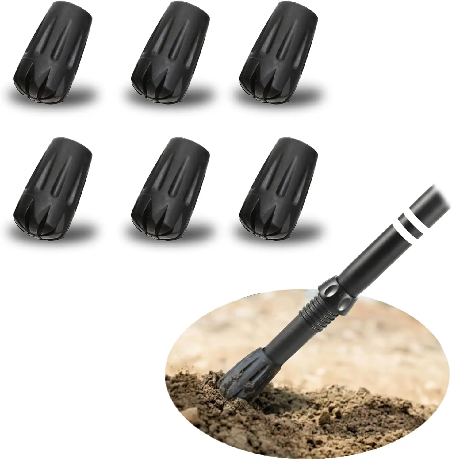 

Universal Trekking Pole Tips - 11mm Hole Diameter, Durable Replacement Protectors for Standard Hiking Sticks