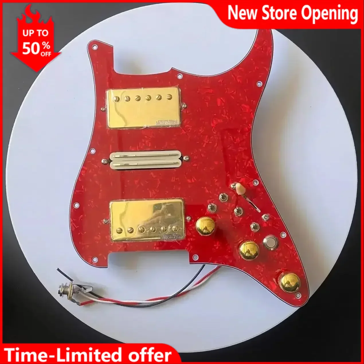 

Upgrade HSH Prewired Loaded ST Pickguard Coil Split Guitar Kill Switch Output Mute Switch WVC Alnico V Pickups