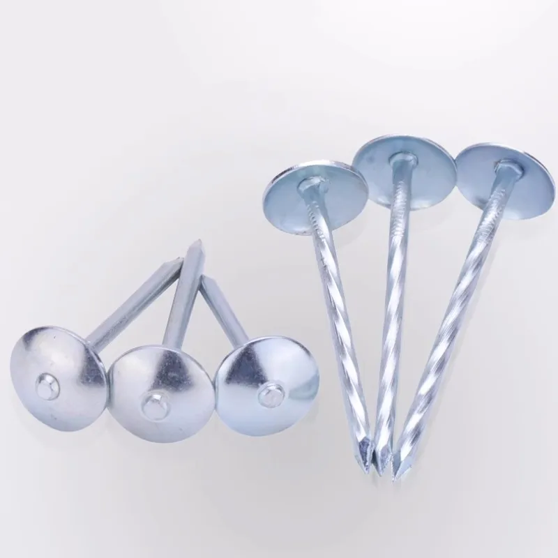 L-40/50/65/80/100mmUmbrella Head Roofing Nails Twist Shank Galvanized Wood Nail  Roofing Top Use Big Head Nail Screw Shank
