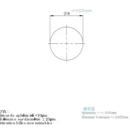 Bolas plásticas material POM 8mm 10 peças