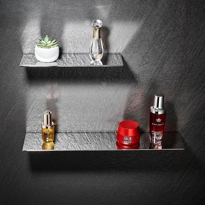 Wall Mounted Bathroom Shelf Rectangular 304 Stainless Steel Multi Layer Toilet Storage Organizer for Washstand Family Use