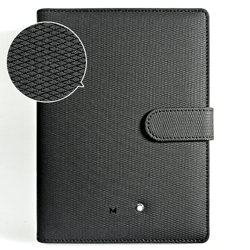 High Quality Luxury Unique Design MB Notebook Black Grain Leather Cover & Quality Paper Chapters Loose-leaf Writing Stationery