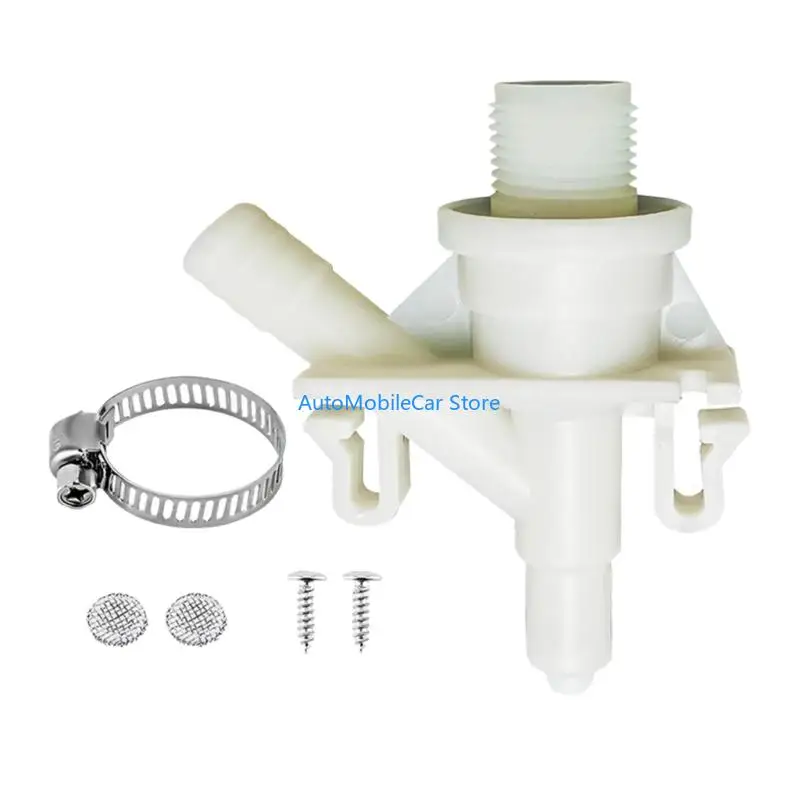 G8TE Motorhome 385311641 Toilet Repair Water Valves with Mesh Filters and Clamp