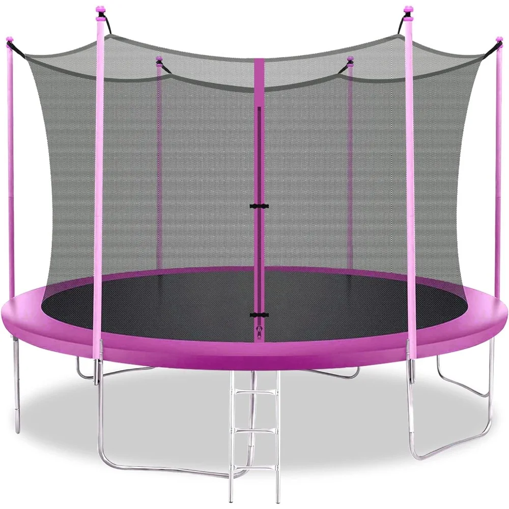 

8FT 10FT 12FT 14FT Trampoline with Enclosure Net Outdoor Jump Rectangle Trampoline