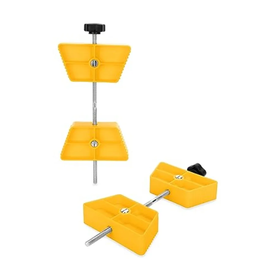 

RV Wheel Stops - Stabilizes Your Trailer by Securing Tandem Tires to Stop Movement While Parked - Pack of 2 44623 Yellow